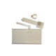 Monitor Support & Full Size Keyboard Tray, w/Dual 8" Pivot Arm, Vertical Post Mounted, White