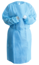 Isolation Gown Tie-Back Medium Knit Cuff Sky Blue 10/pk.